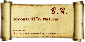 Borostyán Melina névjegykártya